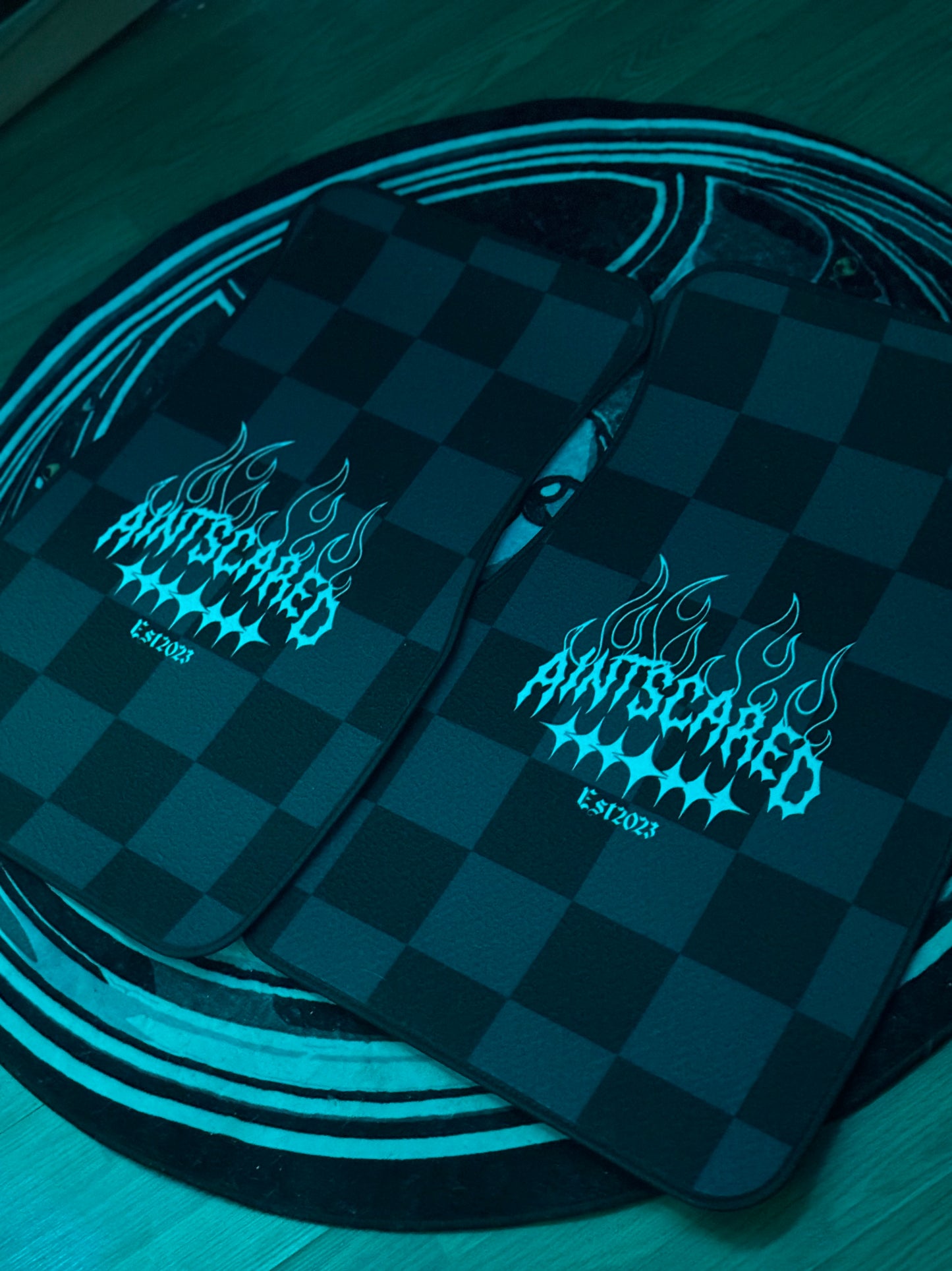 Checkered Aintscared Floor Mats