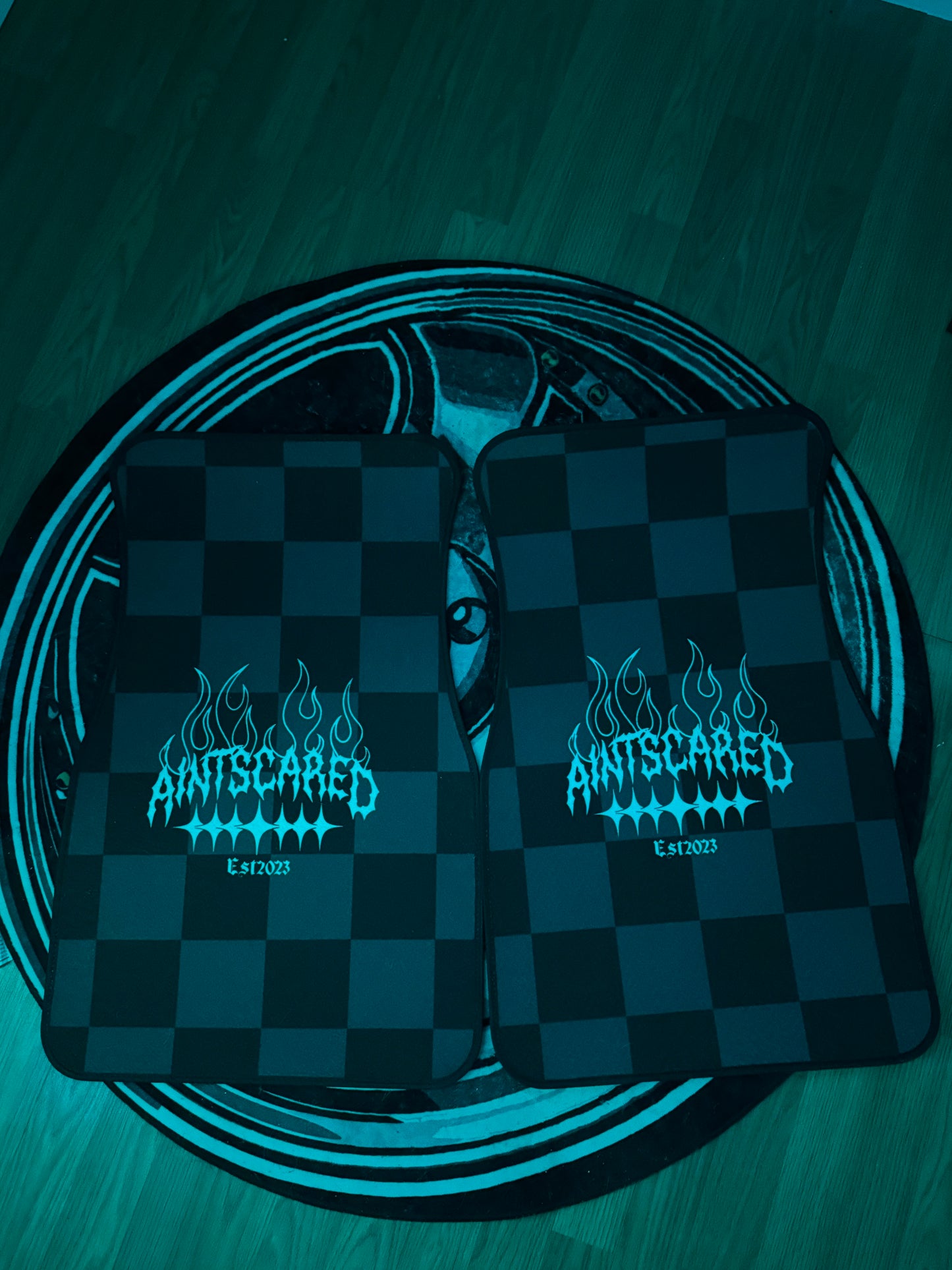 Checkered Aintscared Floor Mats
